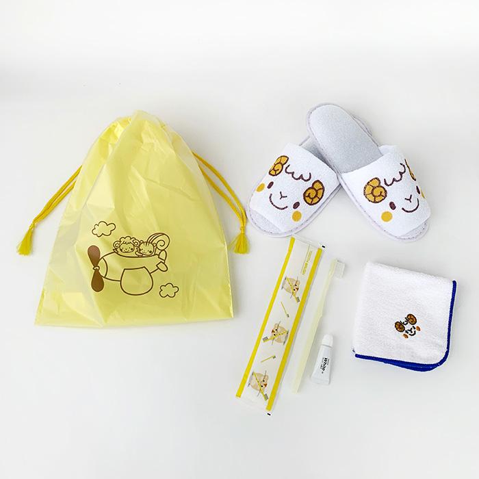子供用アメニティ なかよしセット 150個セット(1c/s) 子供用スリッパ 21cm ハンカチ 歯ブラシセット 女の子 男の子 キッズの画像