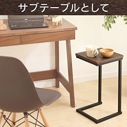 アイリスオーヤマ テーブル サイドテーブル コの字型デザイン 木目調 ブラウンオーク ブラック 幅約29×奥行約29×高さ約52.2cm SDT