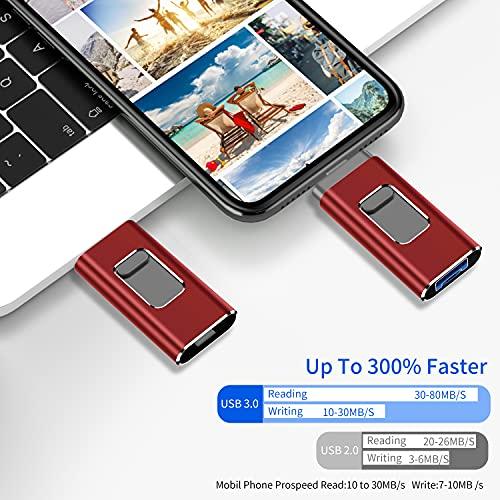 USB 3.0 フラッシュドライブ 1000GB iPhone iPad用 USBメモリースティック 外部ストレージ サムドライブ フォト
