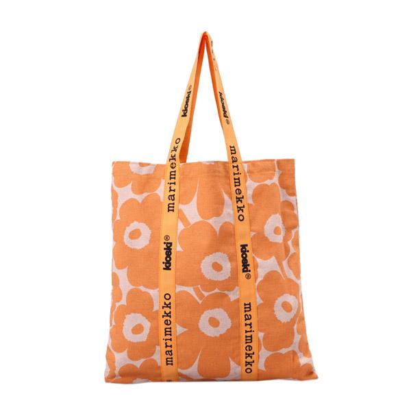 マリメッコ バッグ トートバッグ MARIMEKKO KIOSKI CANVAS BAGS 91995  238 ORANGE/PINK  コットン79％/リネン21％  比較対照価格16,500 円｜oroshiya｜02