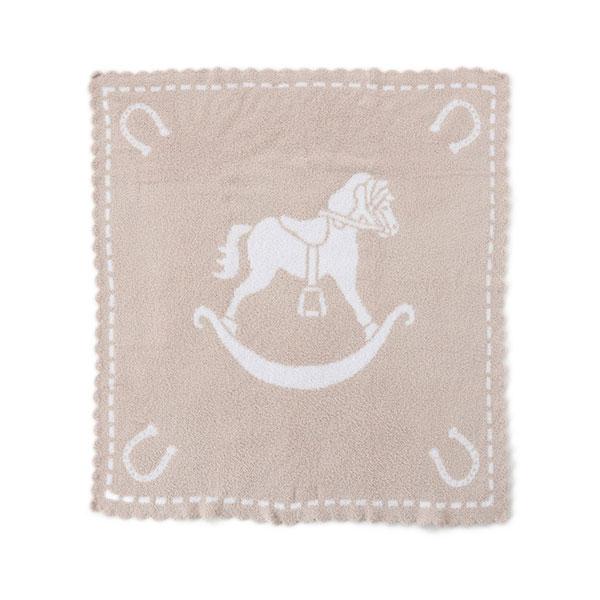 ベアフット ドリームズ ブランケット　毛布 BAREFOOT DREAMS  B551 COZYCHIC SCALLOPED RECEIVING BLANKET  HORSE    比較対照価格14,300 円｜oroshiya｜02