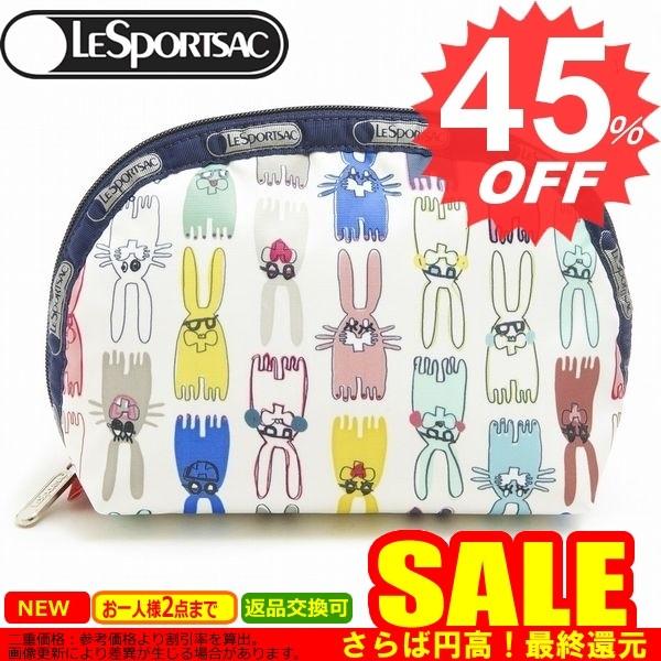 レスポートサック LeSportsac 8170-P733 MEDIUM DOME COSMETIC ピーターイェンセン ミディアム ドーム ポーチ COLORING BOOK RABBITS｜oroshiya