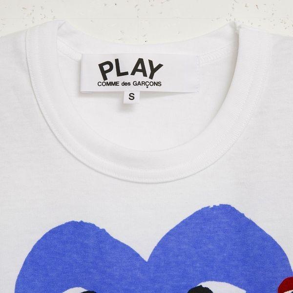 COMME des GARCONS AZ-T106 PLAY Tシャツ メンズ 男性用 WHITE×BLUE/コムデギャルソン｜oroshiya｜02