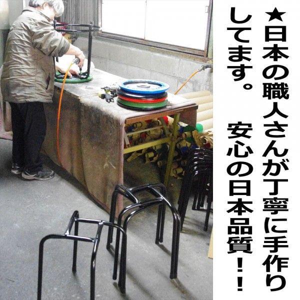 送料無料 お得6脚セット 日本製 パイプ椅子 スタッキングチェア 足掛け付き リング付き 丸椅子 丸イス スツール 丈夫 完成品 緑 m-106x6