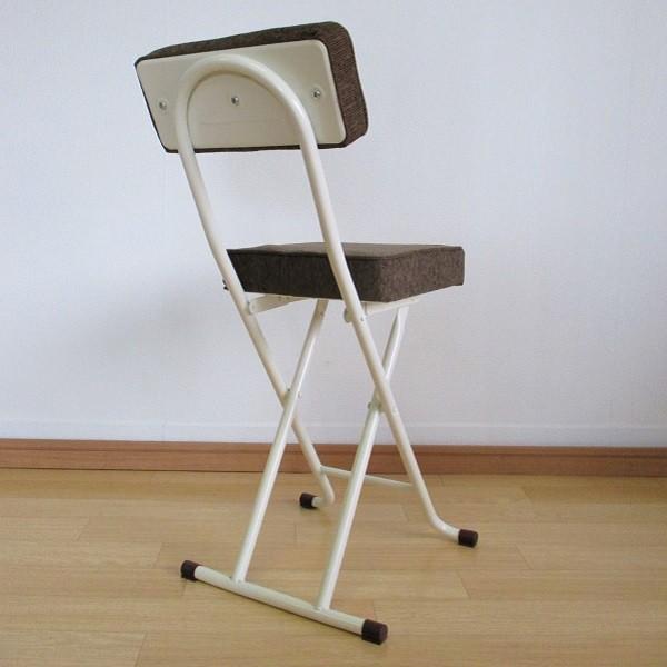 折りたたみチェア パイプ椅子 背もたれ付き ファブリック 