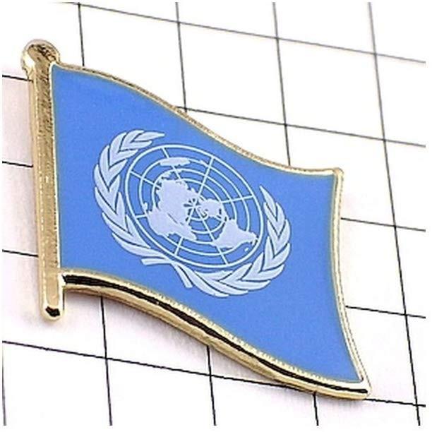 ピンバッジ 国連 UN 国際連合 SALE 93%OFF の デラックス薄型 ピンズ 旗 付き NEW ARRIVAL キャッチ