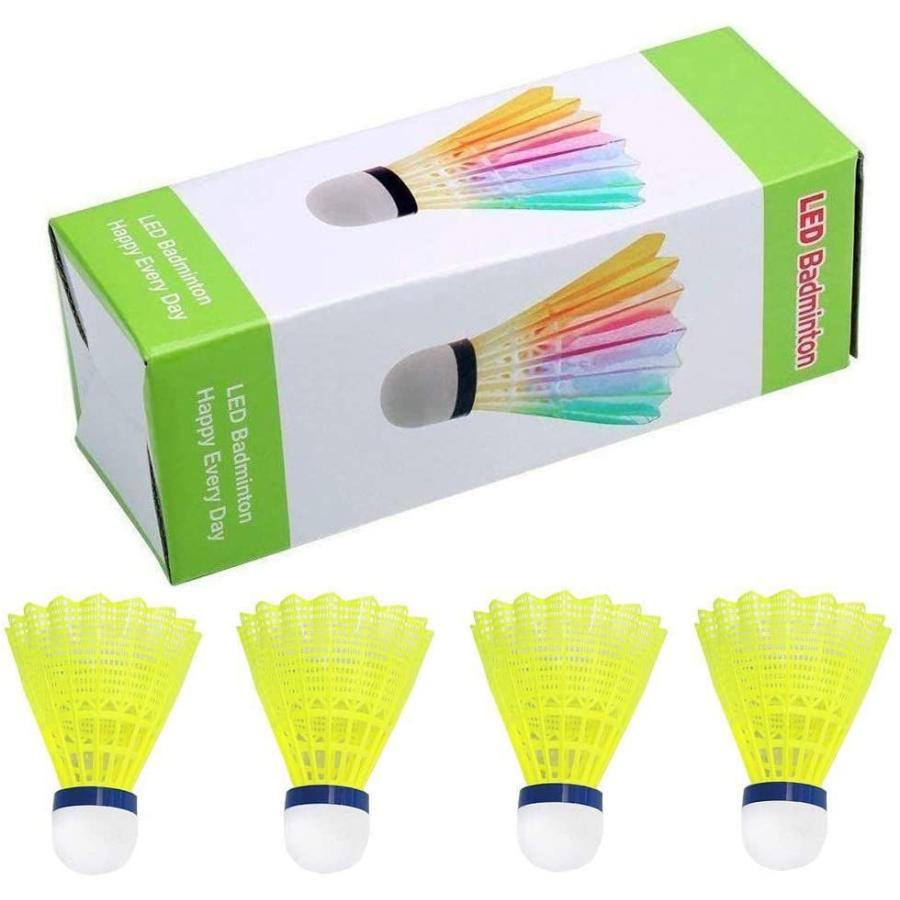 Led 暗闇で光る シャトル バトミントン 夜間訓練 Led色ライトボール娯楽のために野外活動ビーチゲ 高安定性 く日はお得 家族楽しみ ダイエット運動