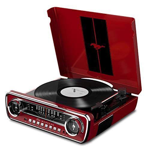 ION Audio レコードプレーヤー 1965年製フォード マスタング デザイン 4種再生可能レコード、ラジオ、USB、外部入力 Mu 消臭、芳香剤