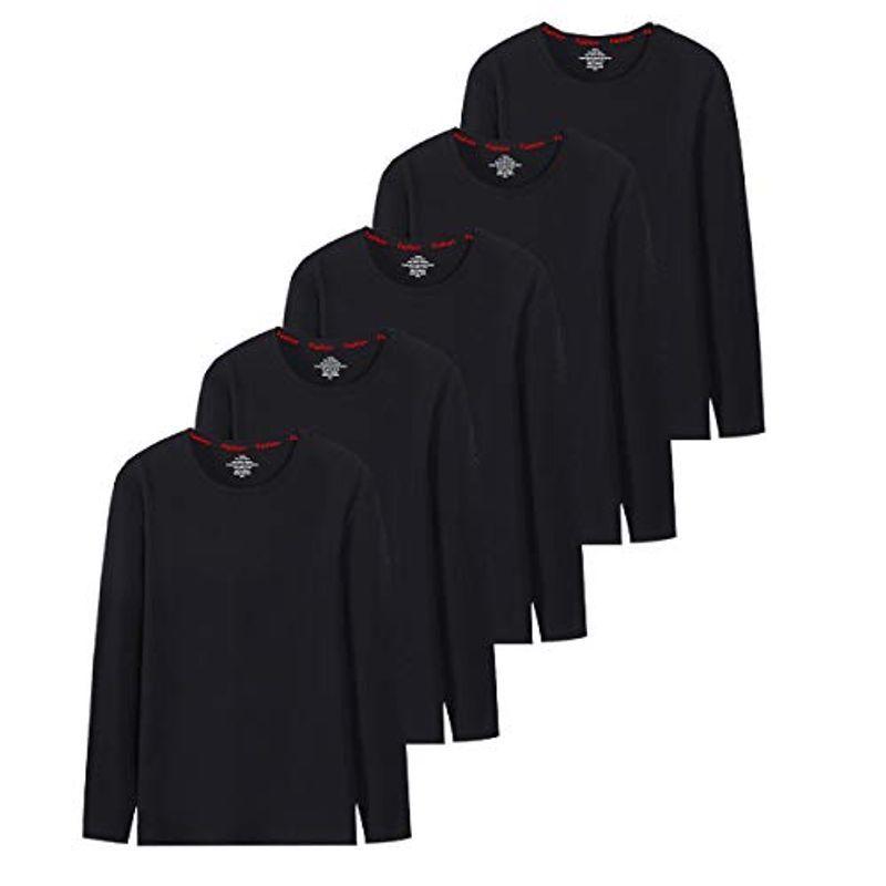 15円 84 Off インナーシャツ メンズ 長袖 Tシャツ５枚組 肌着 綿100 抗菌防臭加工 黒 クルーネック春秋冬 ブラック L 日本s