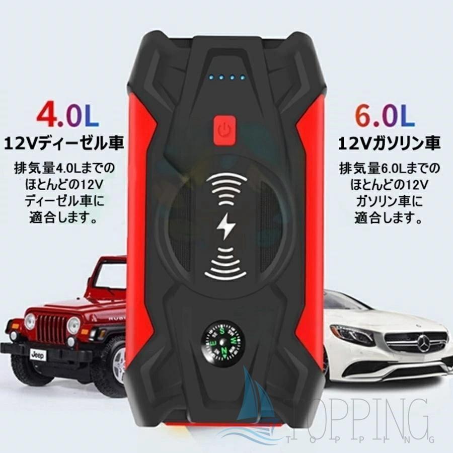 ジャンプスターター 緊急始動 12V ポータブル電源 車用品 39800mAh 大容量 バッテリー上がり モバイルブースター ピーク800A 安全  防災対策_12
