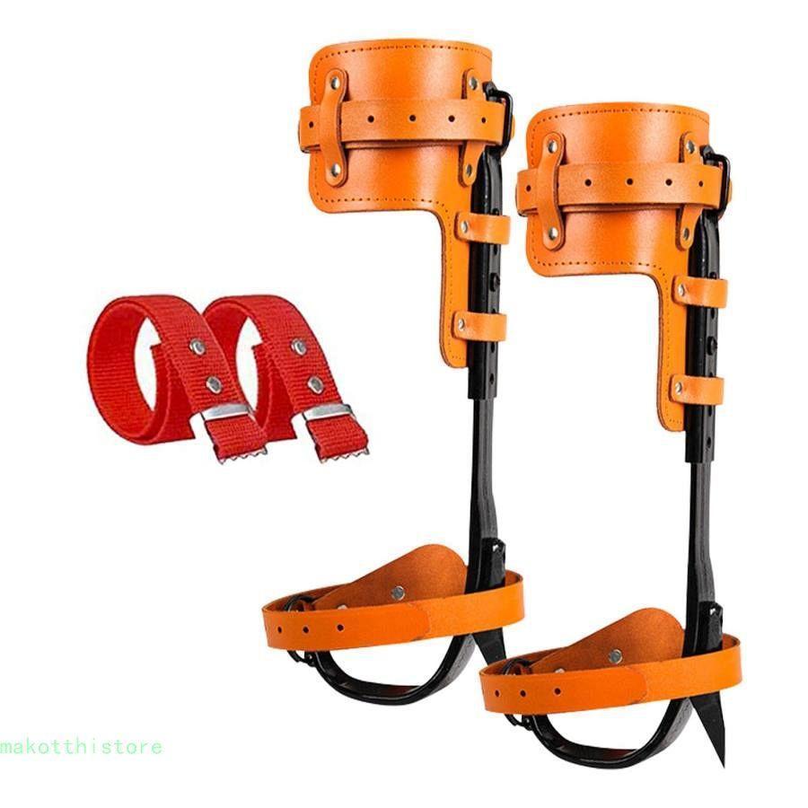 木登り器木登り道具昇柱器直立木登りツール木登りツール調節可能なストラップロープ木登り靴滑り止めペダル落下防止最大積載量約220ポンド錦登山用庭木