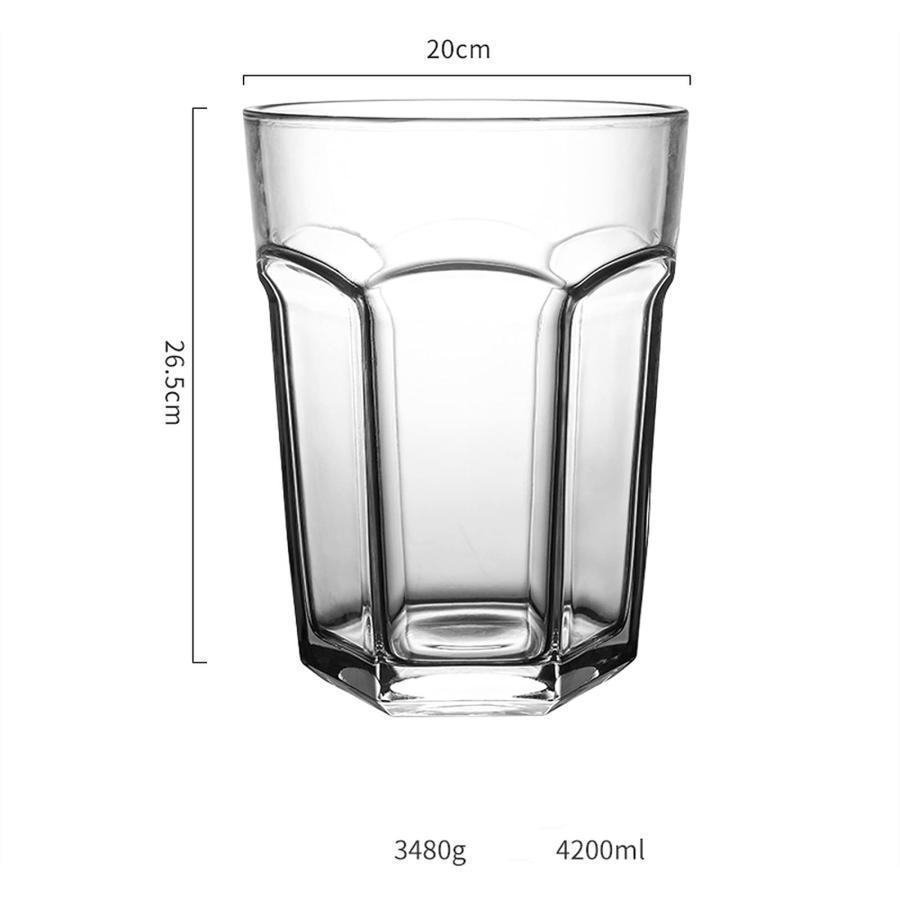 超大ビールジョッキ 特大ブランデーグラス 4000MLコーディアルグラス 大容量ビールジョッキ メガ角ハイジョッキ特大スムージーカップ かき氷カップの画像
