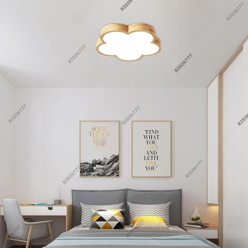 シーリングライト LED 北欧 8畳?10畳 雲 花型 木目調 おしゃれ 天井照明 ベッドルーム 子供部屋 リビング 寝室 ダイニング 玄関 木製 室内照明_12