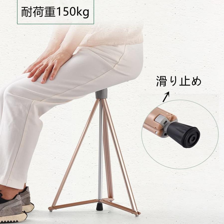 ステッキチェア 折りたたみ杖 超軽量 登山杖 アルミ製 3脚 杖 椅子 アウトドア ストック 座れる つえ 高齢者 登山 歩行支援 滑り止め スティック_3