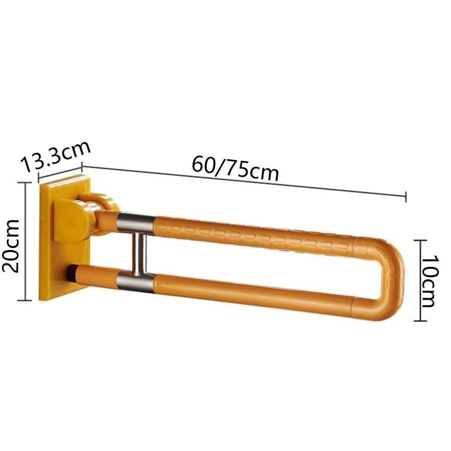 立ち上がり補助手すりトイレ手すり65cm75cmシャワーハンドル手すり90度折りたたみ可能壁取り付けアシストバー錦滑り止めステンレス鋼浴室手すりシャワ_1