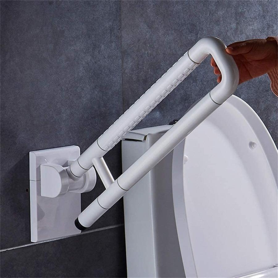 立ち上がり補助手すりトイレ手すり65cm75cmシャワーハンドル手すり90度折りたたみ可能壁取り付けアシストバー錦滑り止めステンレス鋼浴室手すりシャワ_6