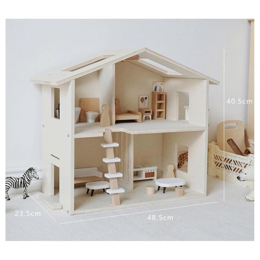 子供用ままごとおもちゃ木製シミュレーションヴィラドールハウスシンプルプリンセスドールハウス王子おもちゃセット_8