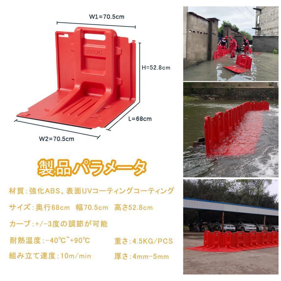 止水板 【ハイエンドABS素材】 水害対策止水板 奥行68cm 幅70.5cm 高さ52.8cm 再利用可能 フリーコンビネーション セットアップが簡単 移動が便利の画像