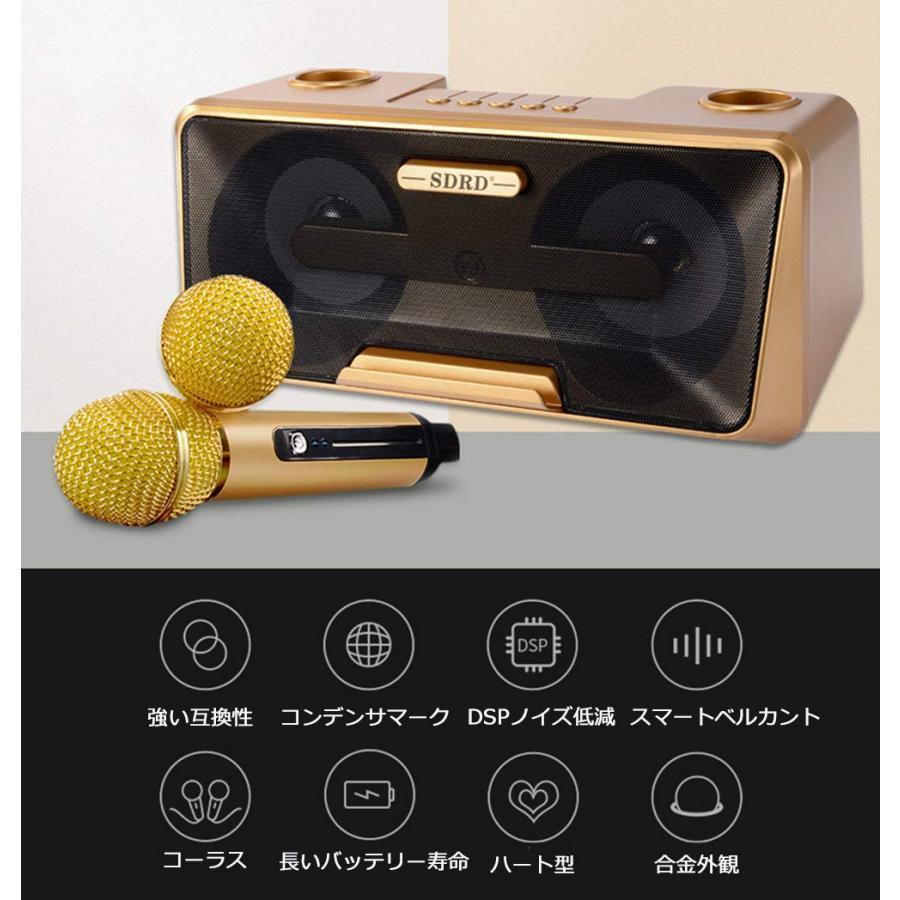 カラオケ歌うマシン カラオケマイク 家庭カラオケ システムハンドヘルドマイク カラオケ機器 ホームKTV ポータブルスピーカー_3