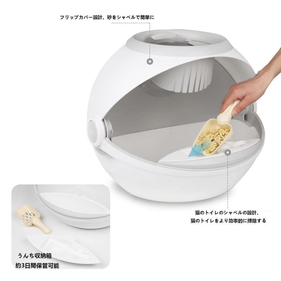 猫トイレ猫トイレ大型ドーム完全密閉型ネコトイレ防滴?脱臭機能付き収納ボックス付き取り外し可能15kgまでのペット砂に対応ほとんどの猫砂に対_4