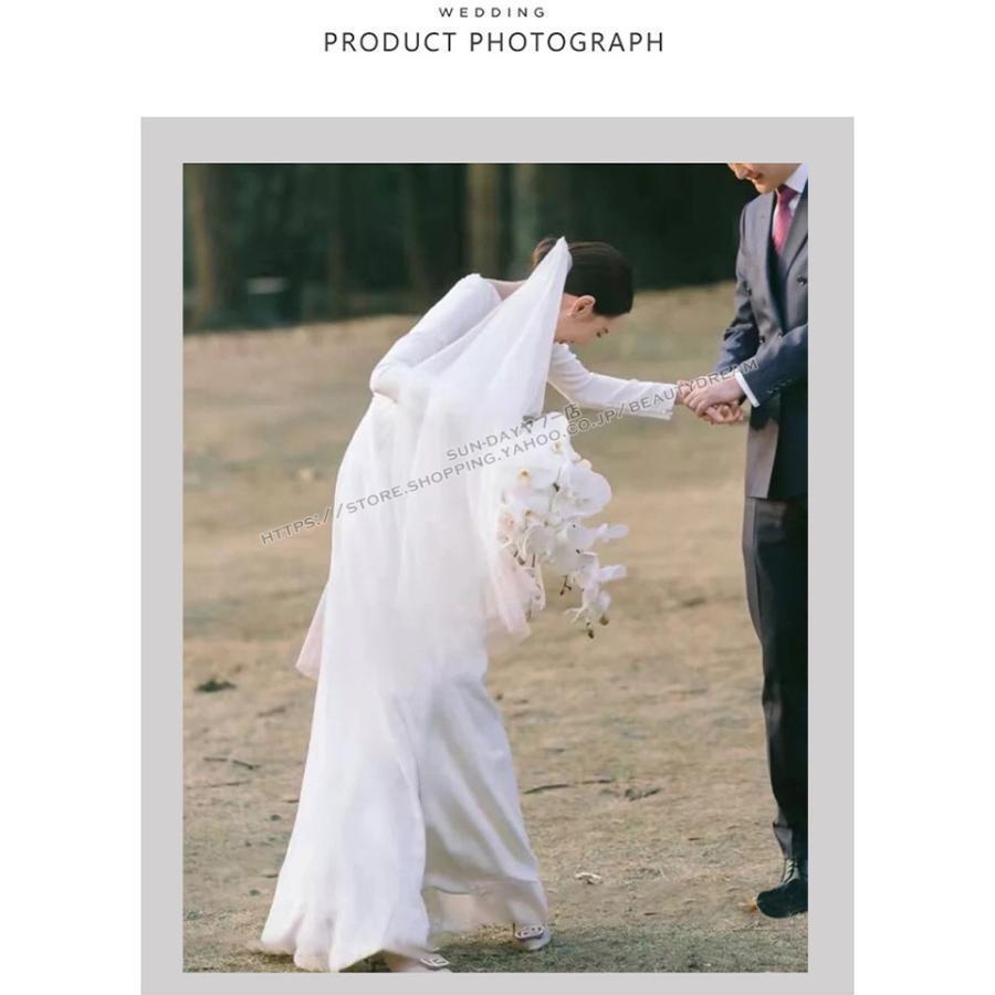 ウェディングドレス エンパイアライン 長袖ドレス 花嫁ロングドレス フォーマル 結婚式 ワンピース 二次会 エレガントなデザインで魅力的な花嫁を演出