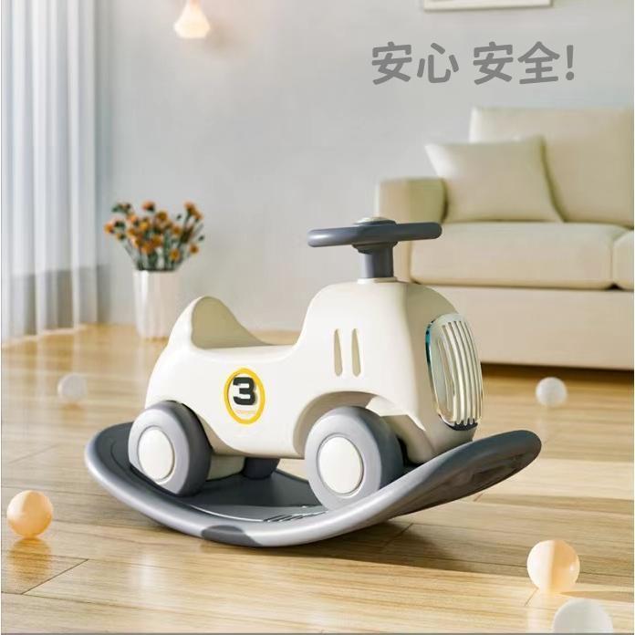 木馬乗用玩具車乗り物おもちゃ3in1キッズ子供用バランスボード足けり室内遊具誕生日女の子男の子プレゼントギフト(car-mokuba)おしゃれ