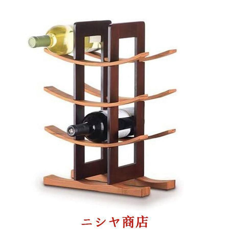 竹製ワインラック 4層ワインボトルスタンド  おしゃれなレトロデザイン ワインの収納に最適な竹製のボトルラック_5