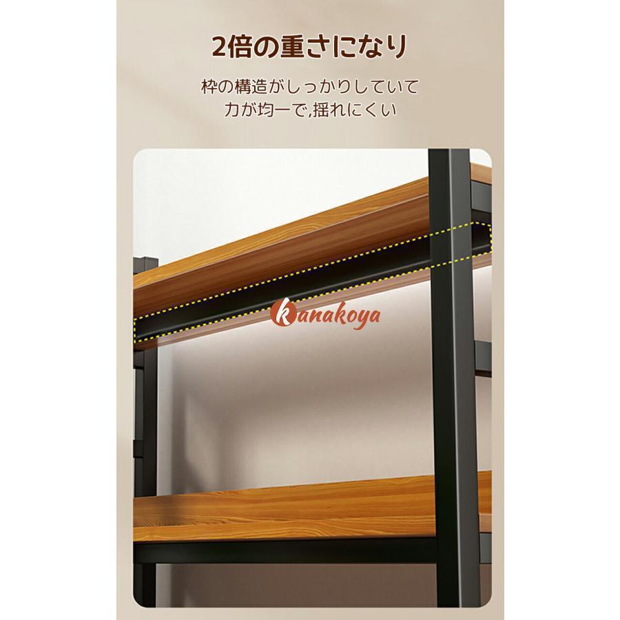レンジラック 幅60cm キッチン収納棚 電子レンジ台 食器棚  北欧風おしゃれ オープンラックで取り出しやすい キッチンボードとして家電収納にの画像