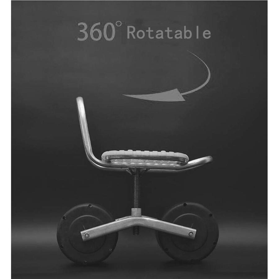 ガーデンカート作業用シート付き腰掛け台車楽々カート傘棚付き360度回転ローリングワゴン植栽や庭作業に負担軽減で作業がはかどる収納もしやすい_4