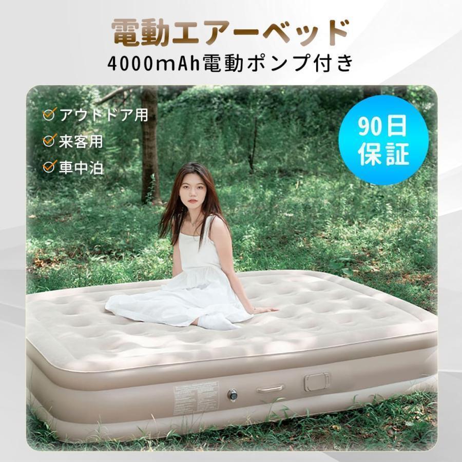 電動エアーベッドポンプ内蔵シングル／ダブル極厚25cm耐荷重 