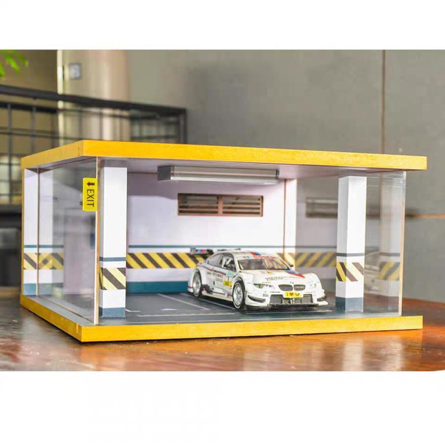 ディスプレイケース 1/24駐車場 アクリルケース LEDライト付き