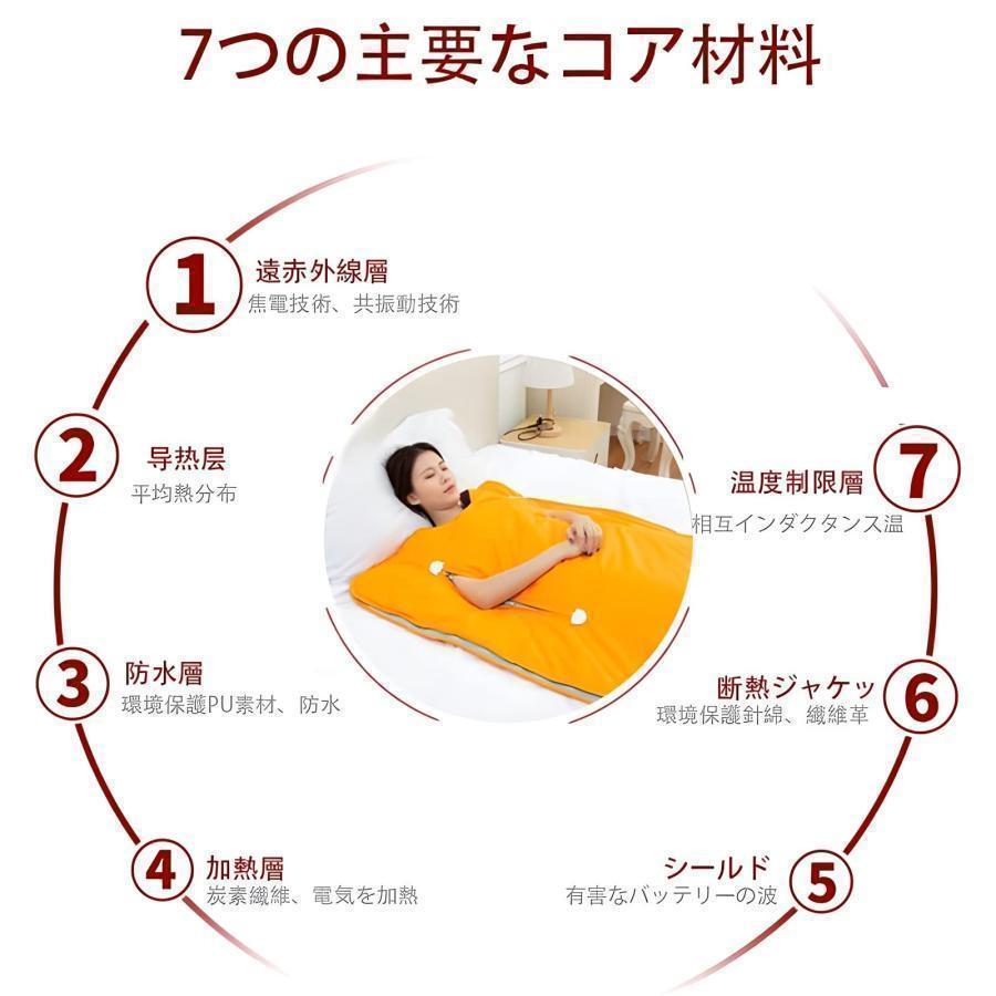 サウナブランケット 家庭用 ホームサウナ 一人用 ヒートマット 岩盤浴  自宅サウナ エステ気分で温活 リラックス時間が充実_6
