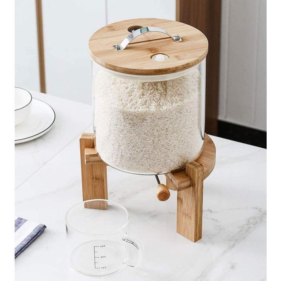 ふた付き収納ジャーガラス気密収納容器キッチン収納５Ｌ／８Ｌシリアルディスペンサー収納ジャーセットで見せる保存すっきり整理取り出しもラクに_7