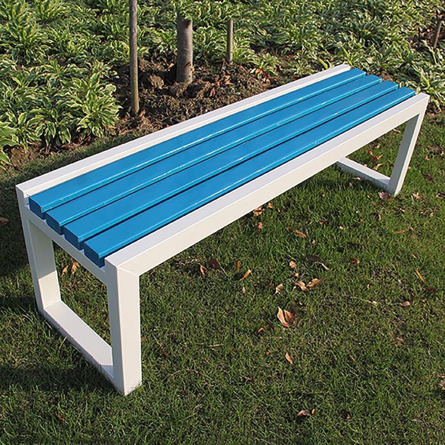 ガーデンベンチ 木製 防食 無垢材 １００?１８０ｃｍ 公園風の外空間を自宅に スチール脚で安定 耐荷重も安心 アウトドアベンチ_26