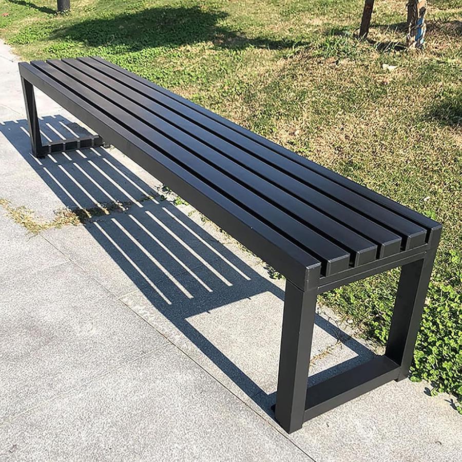 ガーデンベンチ 木製 防食 無垢材 １００?１８０ｃｍ 公園風の外空間を自宅に スチール脚で安定 耐荷重も安心 アウトドアベンチ_27