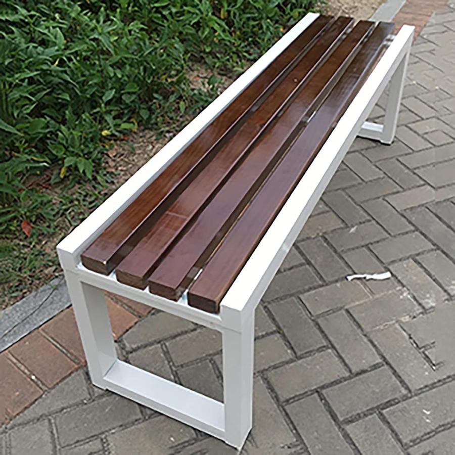 ガーデンベンチ 木製 防食 無垢材 １００?１８０ｃｍ 公園風の外空間を自宅に スチール脚で安定 耐荷重も安心 アウトドアベンチ_18