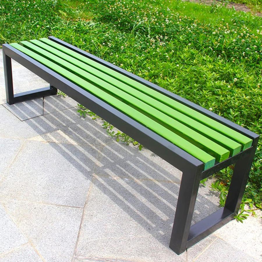 ガーデンベンチ 木製 防食 無垢材 １００?１８０ｃｍ 公園風の外空間を自宅に スチール脚で安定 耐荷重も安心 アウトドアベンチ_23