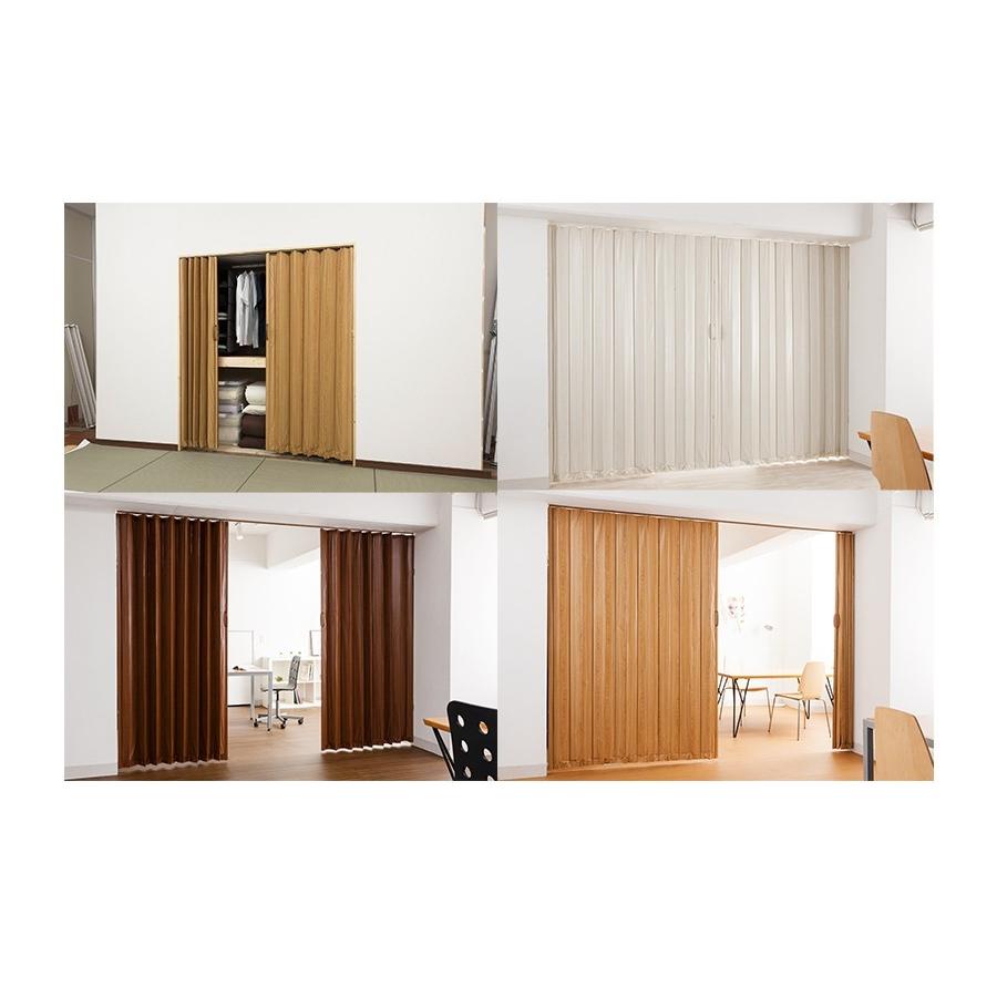 アコーディオンドア 2本 100×180㎝ パレット柄 丈詰め ランナー 伸縮