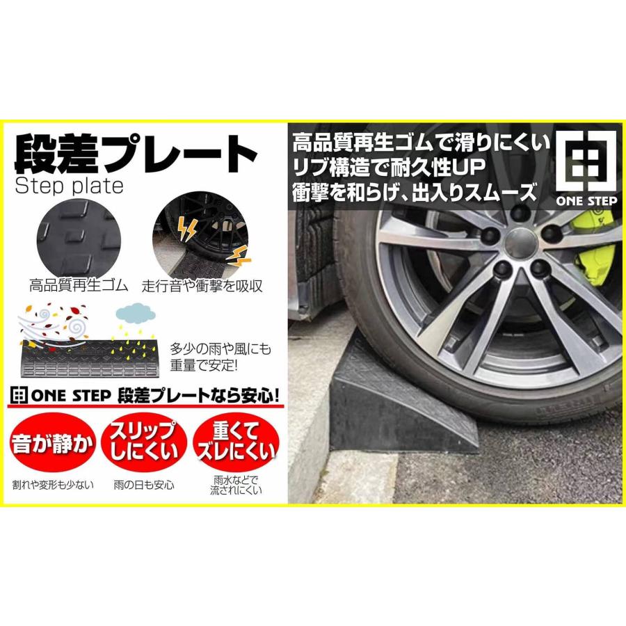 ONE STEP 段差プレート スロープ 10cm ゴム 駐車場 段差解消 ONE STEP 段差プレート スロープ 10cm ゴム 駐車場 段差解消