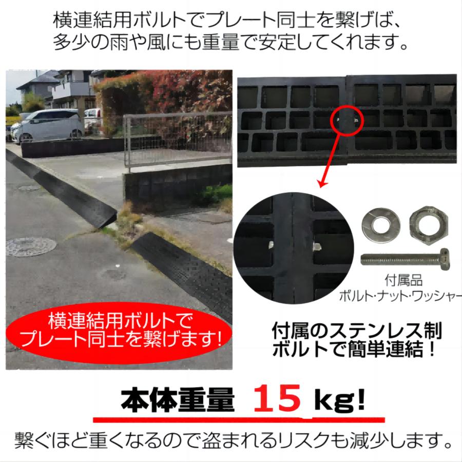 段差プレート スロープ 15cm ゴム 駐車場段差 車段差 段差解消スロープ