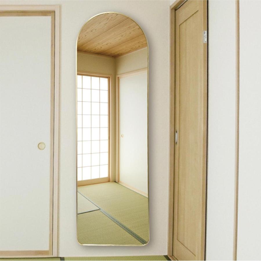 楽天市場】 スタンドミラー 姿見鏡 壁掛け アーチ形 飛散防止加工