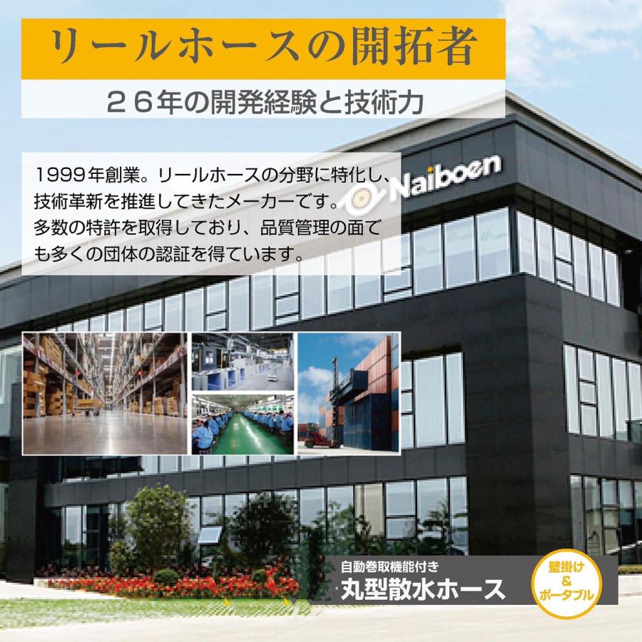 【新品】散水ホース 20m 角型 Johnlife ホースリール 180度回転 Johnlife 散水ホース 20m 屋外 ホースリール 家庭用 ホース 180