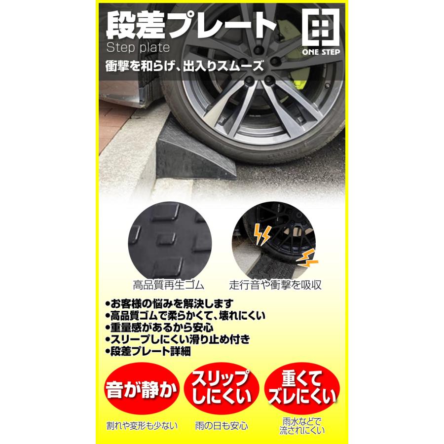 新しいブランド One Step 段差 スロープ プレート 幅60cm 高さ5cm用 滑り止め ゴム製 段差プレート 駐車場 車椅子 自転車 ハイステップコーナー 2個セット Whitesforracialequity Org