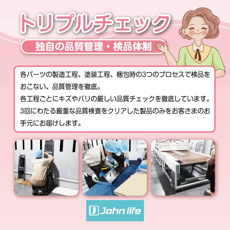 lalaspace 割れないミラー キャスター付 3連 折り畳み 移動式 超軽量