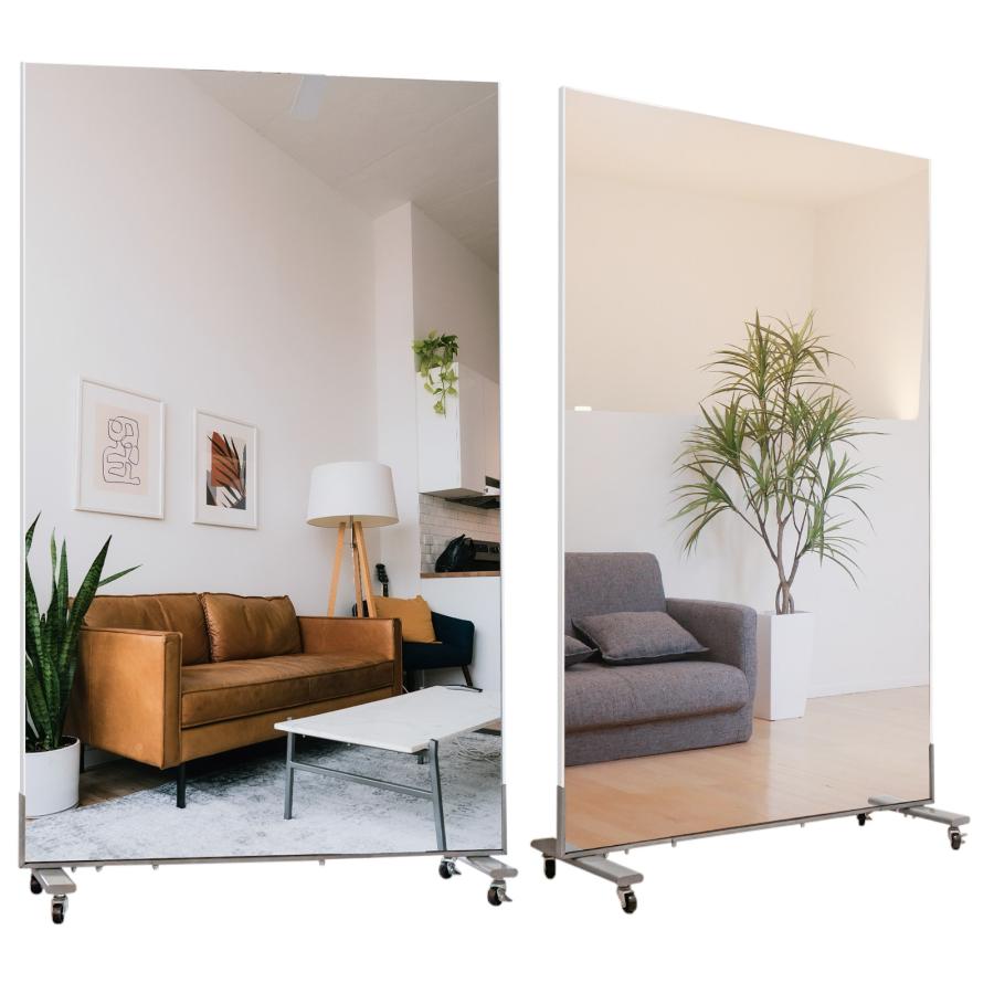 割れない鏡 姿見 全身鏡 フィルムミラー 壁掛け鏡 幅80cm 銀 2298 割れない