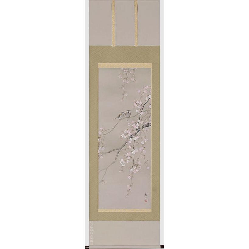 掛け軸 桜 さくら 肉質 掛軸 春 景色 壁掛け 在銘 大型 掛け軸 桜 さくら 肉質 掛軸 春 景色 壁掛け 在銘 大型