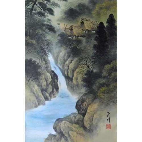 掛軸 赤富士山水 長柄宗則(掛け軸 尺五立) 幅54.5cm×丈189.5cmの画像