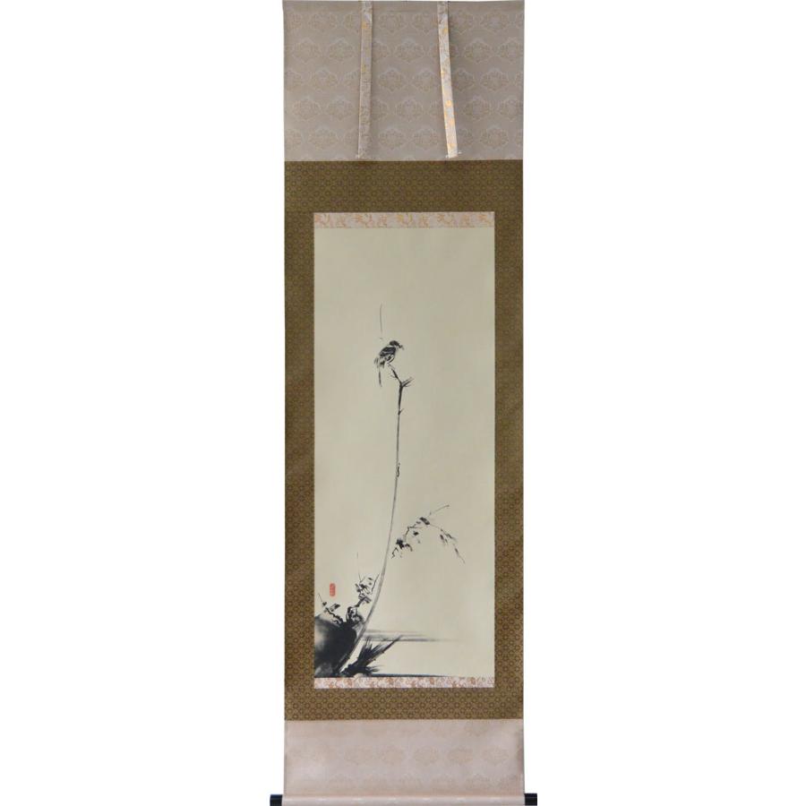 掛軸 宮本武蔵 複製画（枯木にもず）(掛け軸 尺五立) : 大瑠堂 - 通販