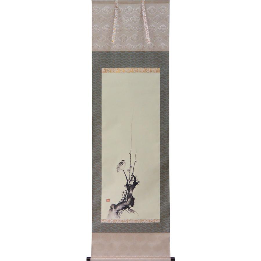 複製】宮本武蔵「紅梅鳩図」重要文化財 表装済 183×49cm