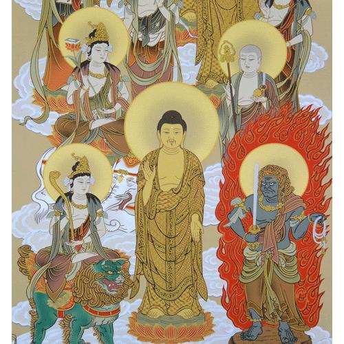 十三仏 松井翔雲画 尺八巾立 掛け軸 掛軸 十三佛 松井翔雲 掛け軸 尺八立 : 古都-京都 掛け軸専門店